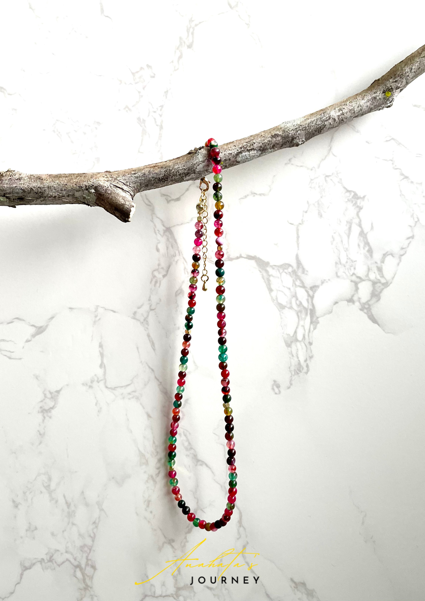 Peacock Agate Choker - Handcrafted Elegance and Healing