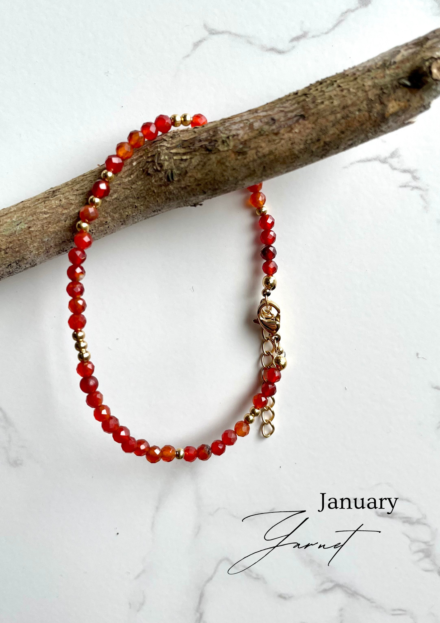 January Birthstone - Garnet Bracelet | Love & Protection